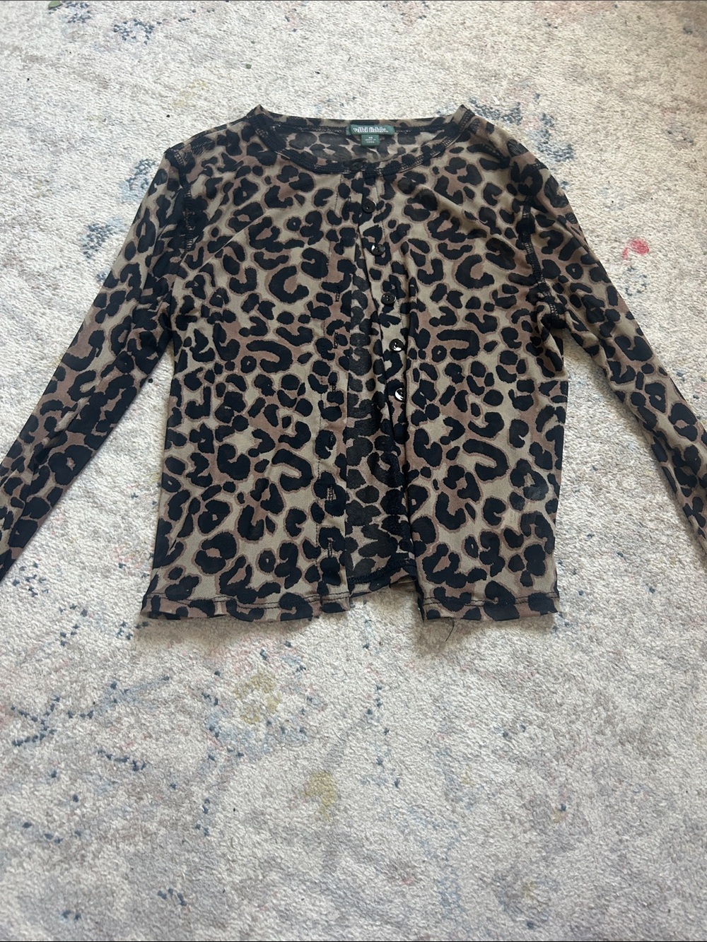 wild fable Leopard Print Button-Up Top - Brown and Black